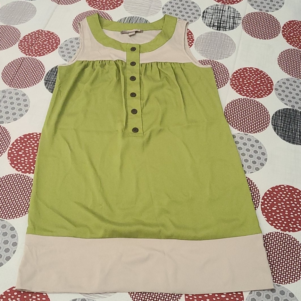 Forever 21 Lime Green & Taupe Color Block Dress